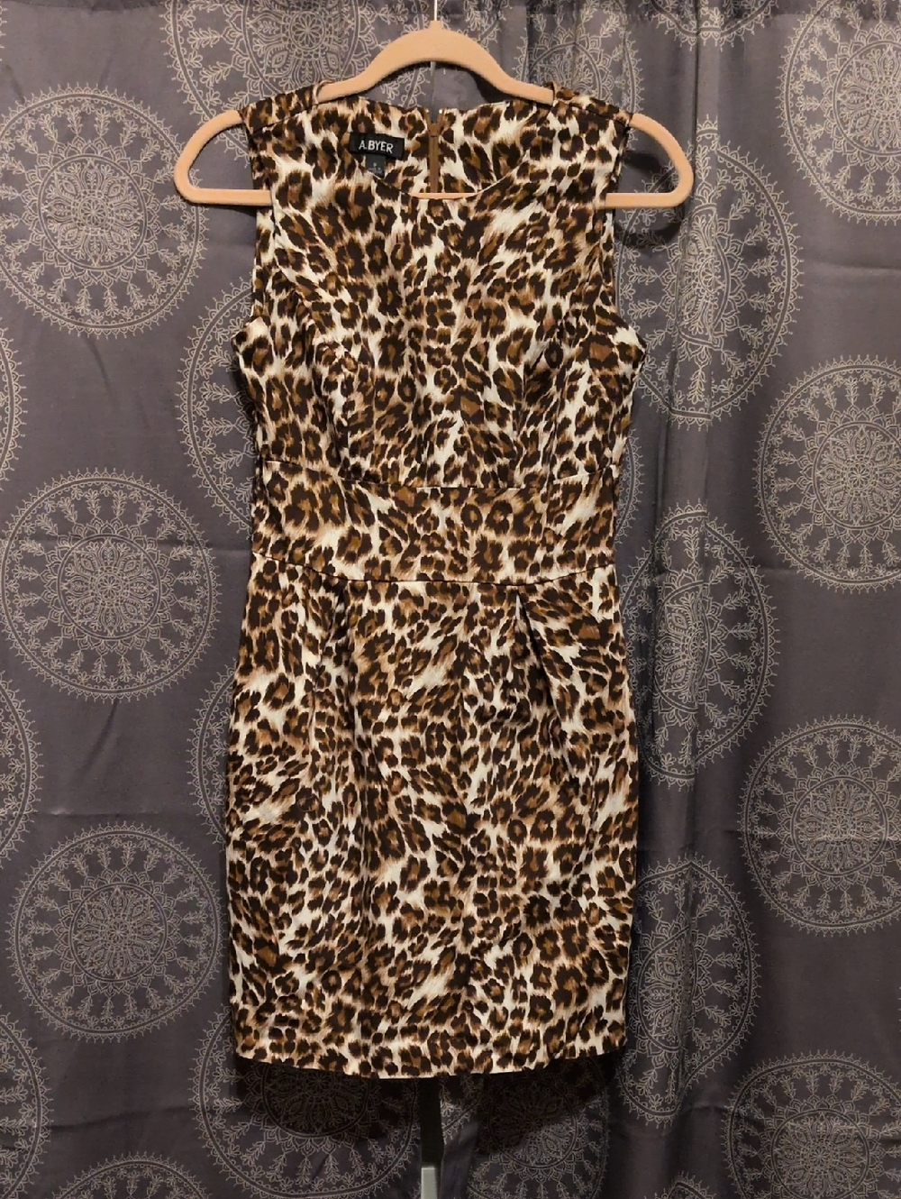 A. Byer Brown and Black Leopard Print Mini Dress